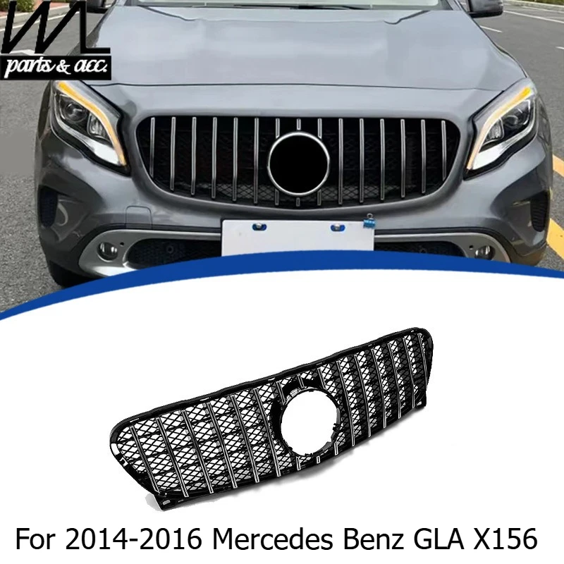 For 2014-2016 Mercedes Benz GLA X156 GT Style Grill Front Grille Replacement Sport Mesh Design Racing Grills Car Accessories