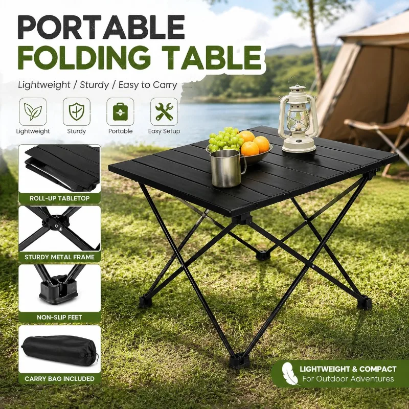 backpack folding mini metal table hediya 2 Pack Camping Foldable, Portable Beach Table, Black-S Such a small table provides great convenience for your life.Imagine families gather together to have fun! 1 Pcs Portable Folding Camping