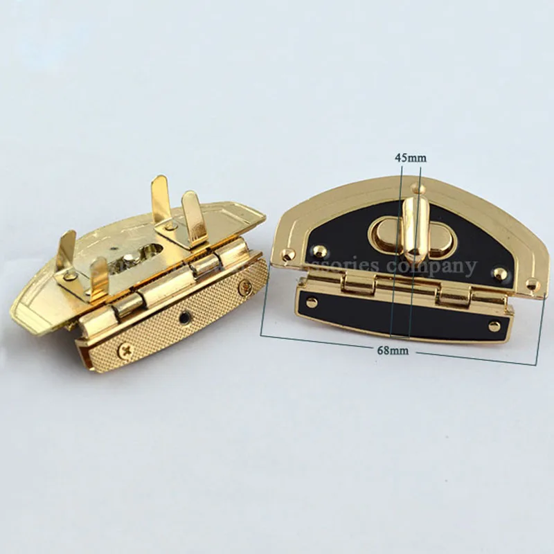 1Pcs Meetee Gold Metal Lock Clasp Turn Twist Locks Closure Snap Clip Buckles DIY Bag Purse Hardware Repair Accessories