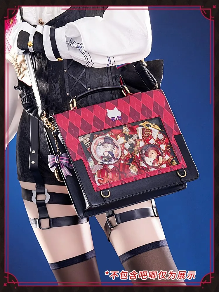 In Stock Genshin Impact Lyney Doujin Vision Backpack Anime Cosplay Accessories PU Student Handbag JK Lolita Shoulder Bag Gifts