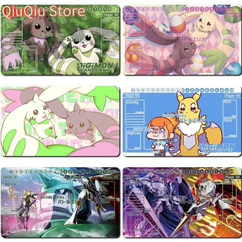 Digimon Adventure Card Pad Terriermon Dukemon Sakuyamon Dtcg Diy Rubber Battle Mat Anime Action Toy Figures for Friends