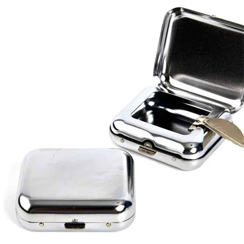 Small Outdoor Pocket Ashtray Creative Car Smoking Accessories,cigar Ashtray, Portable Mini Metal Ashtray