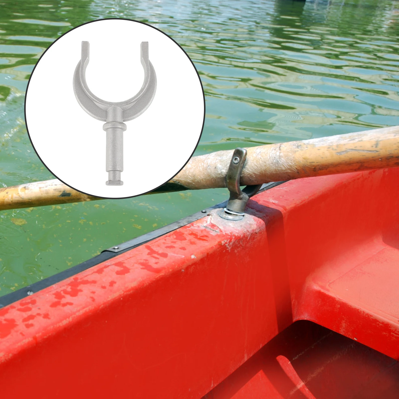 

Aluminum Paddle Forks Lock Socket Canoe Holder Boat Accessories Durable Construction Fits Various Boats Kayak Base Silver