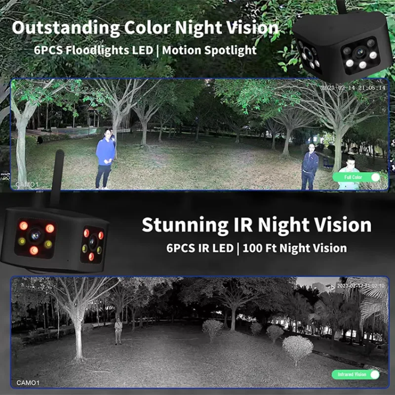 Saikiot 4K 8MP 6MP Dual Lens 180 Degree WIFI IP Camera CCTV Home Security 8MP Panoramic Camera WIFI Network Camera Outdoor