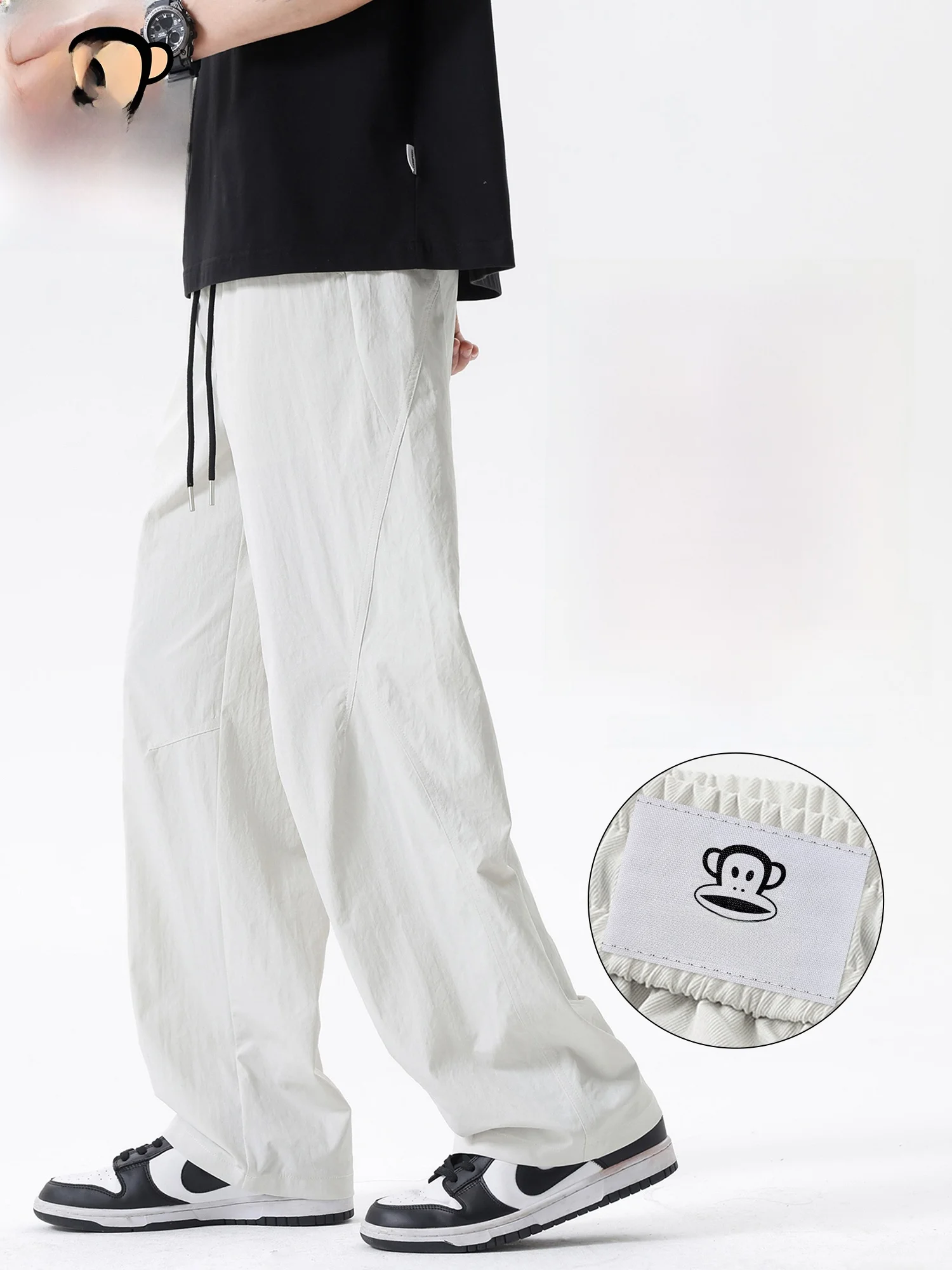 

PaulFrank Summer Lightweight Breathable Casual Pants Men's Workwear Loose Straight Leg Long Trousers Comfortable Straight Fit