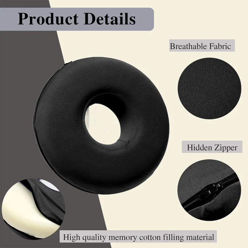 Ear Piercing Pillow for Side Sleepers, Donut Pillow with Ear Hole for CNH, Ear Pain & Inflammation Relief, Pressure-Free Sleepin