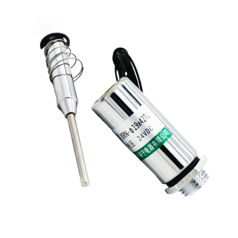 DC tube type solenoid coil column push-pull electromagnet XRN-19X42TL Stroke 10mm Power 18W Suction 100g Retention 1KG