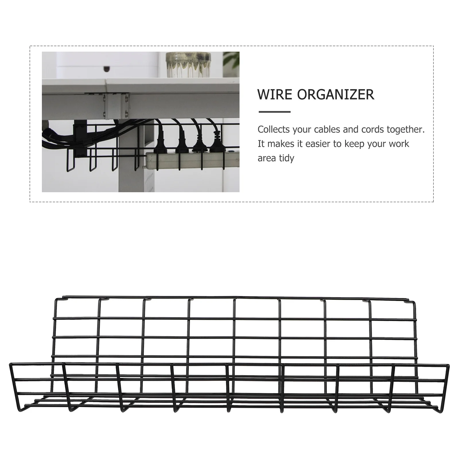 2 قطعة تحت المكتب كابل التصحيح مجلس الرف مادة الحديد القوية الحبل المنظم المدمجة كابل تخزين الحبل المنظم