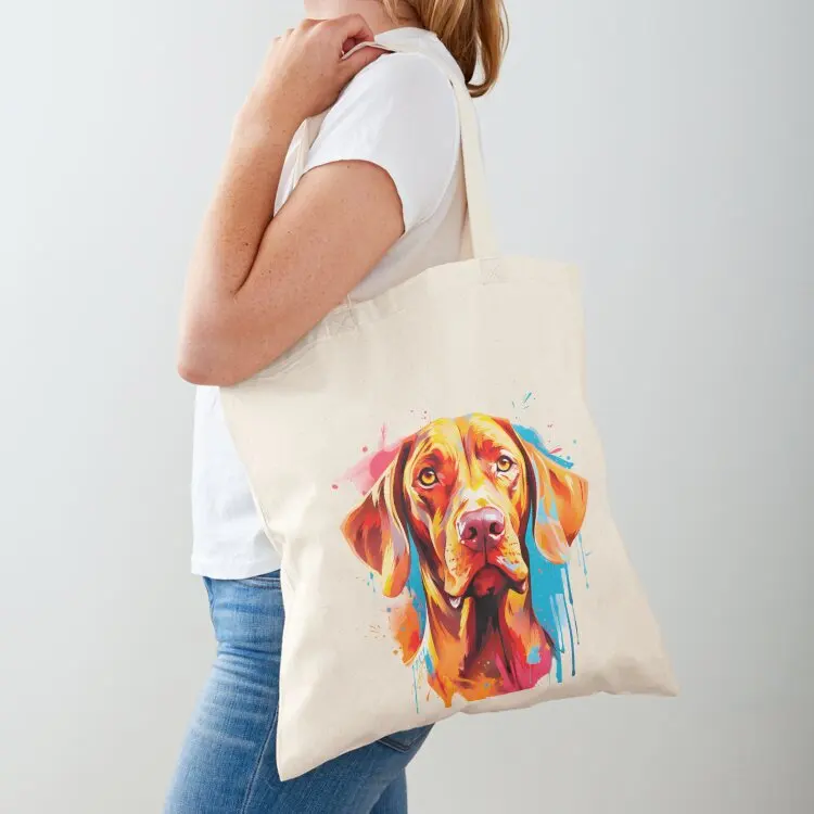 Colorful Splash Art Vizsla Tote Bag