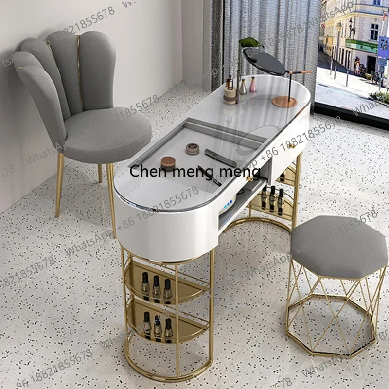 z5556Supplies Drawers Nail Table Stickers Design Nordic Vacuum Nail Table White Equipment Service Scrivania Per Unghie Home Furn