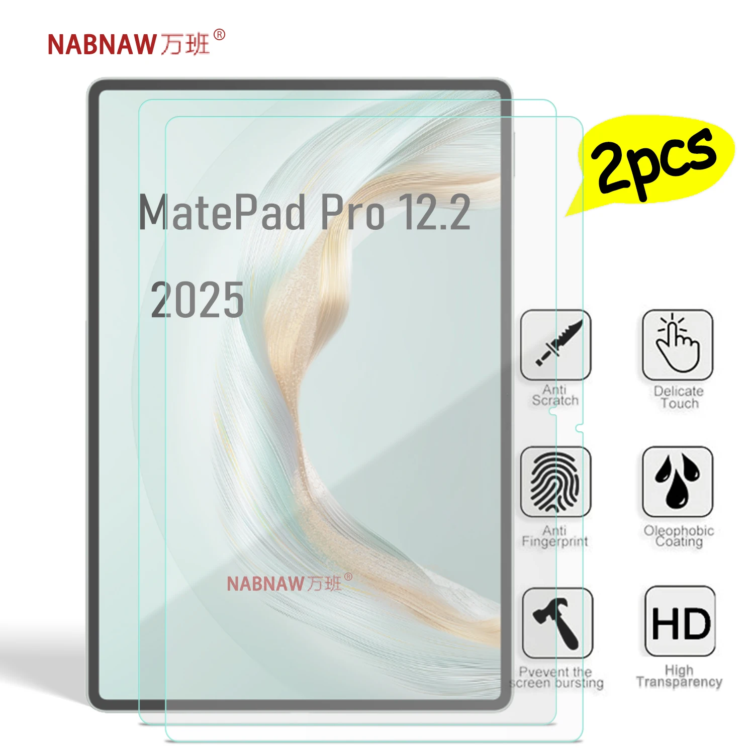 For Huawei MatePad Pro 12.2 2025 Full HD Tempered Glass Screen Protector On MatePad Pro 12.2 2024 Scratch Proof Film 2-Pack