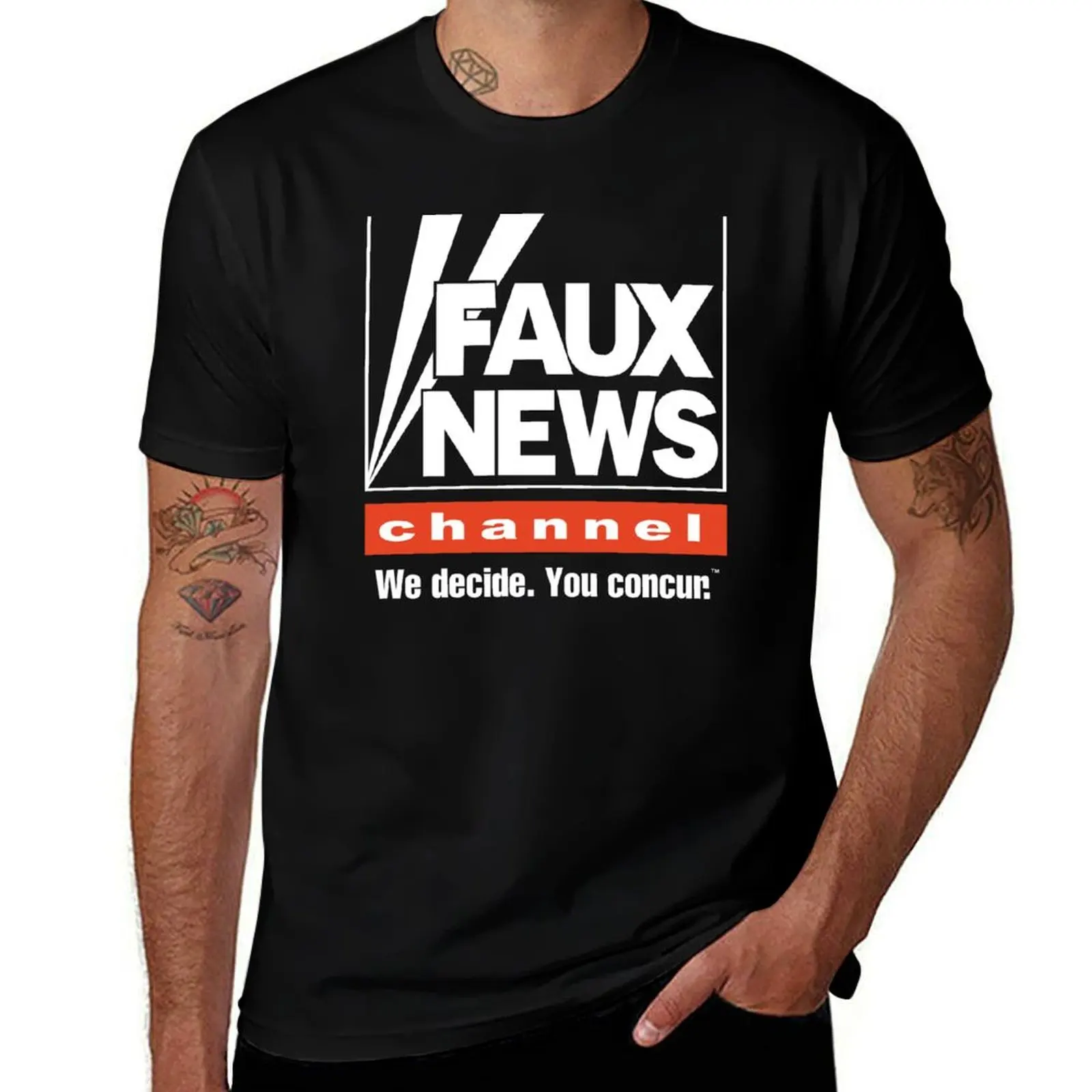 Camisetas de algodón para hombre, camiseta Channel, camiseta divertida, camiseta de anime, marca 100% gráfica de lujo para noticias falsas