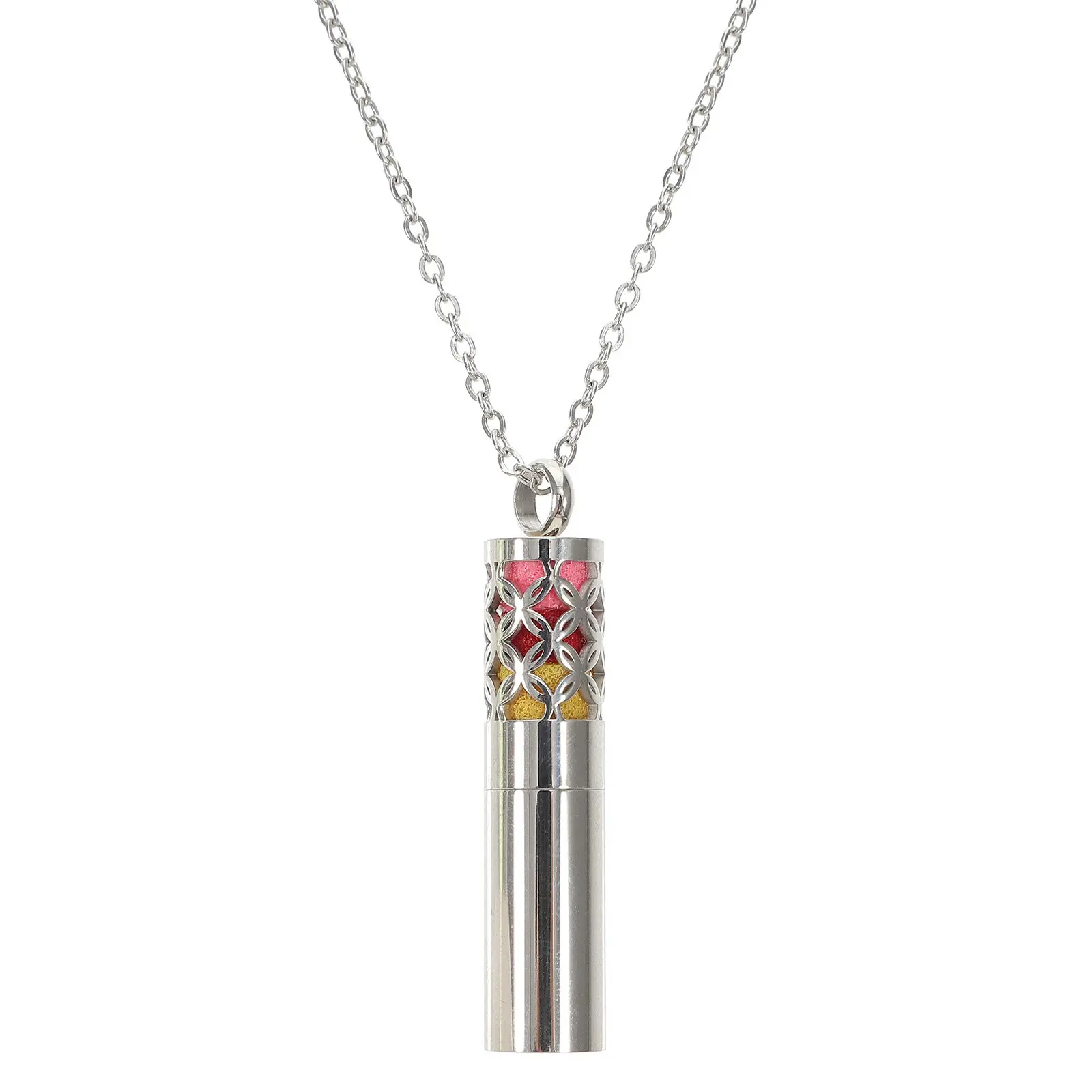 3pcs 316L Stainless Steel Perfume Bottle Pendant Essential Oil Diffuser Necklace Aromatherapy Locket For Women Men Unisex