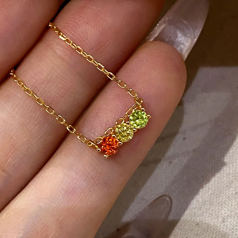SONGYUN High Carbon Gemstones Jewelry Women S925 Sterling Silver Balance Bar Color Diamond Necklace Daily Commute Choker