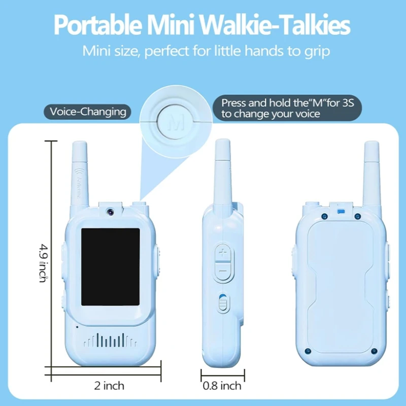 Video Walkie Talkie voor kinderen met 2 "HD-scherm HD-oproepintercom met één klik voor kinderen Gadgets Technologie Cadeau