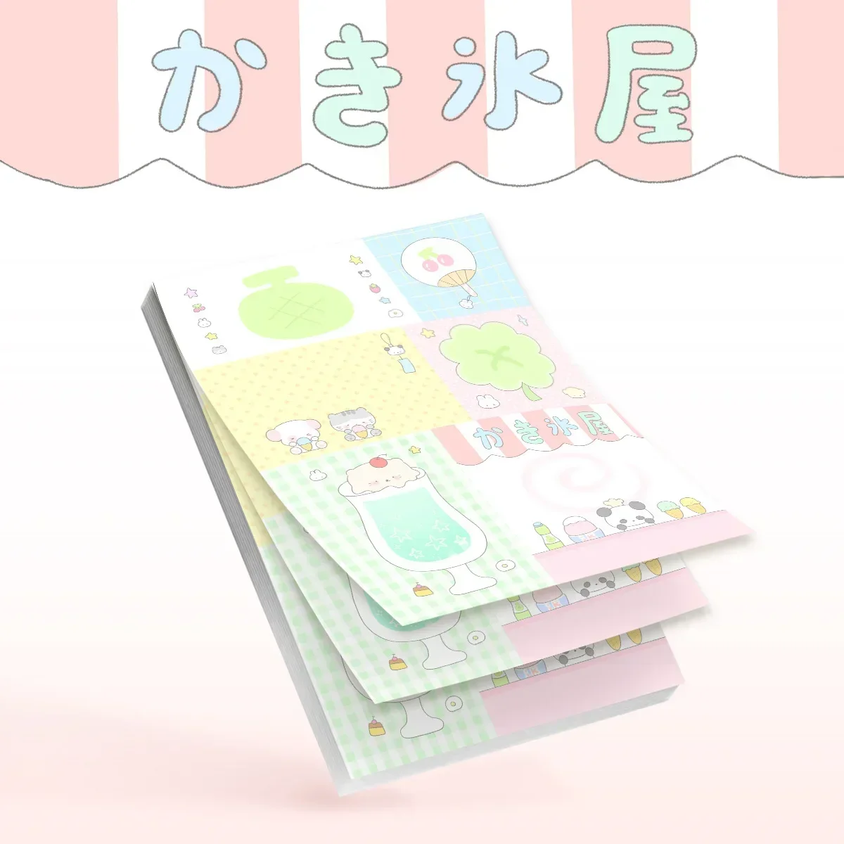 50 Uds cuaderno de dibujos animados Ins cuaderno mensaje papelería Kawaii