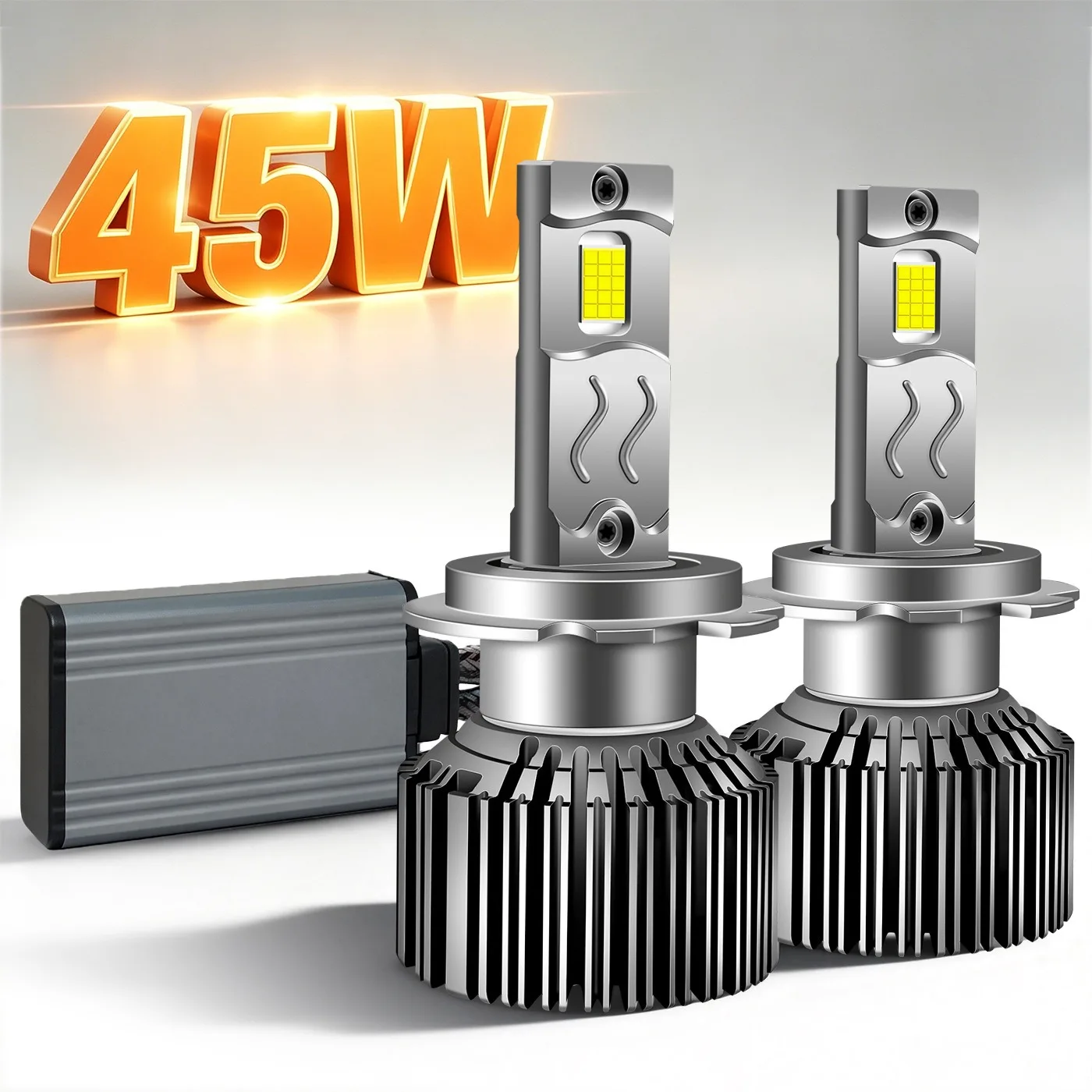 

H1 H3 H7 H8 H9 H11 HB3 HB4 HIR2 H4 9005 9006 9012 LED Headlight Bulbs 12V 45W 6000K with Canbus