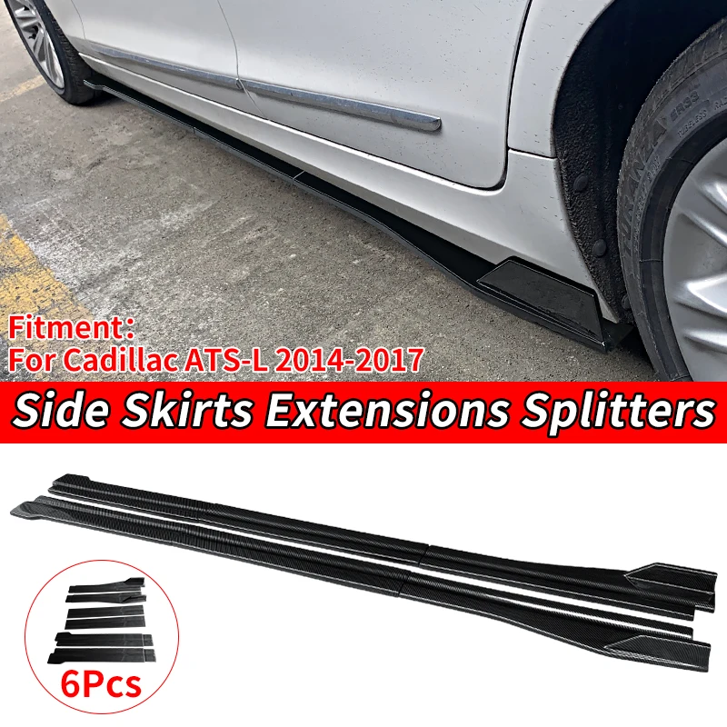 

Car Accessories New Adjustable Side Skirt Extension Splitters Body Apron Lip Splitter Winglet ABS For Cadillac ATS-L 2014-2017