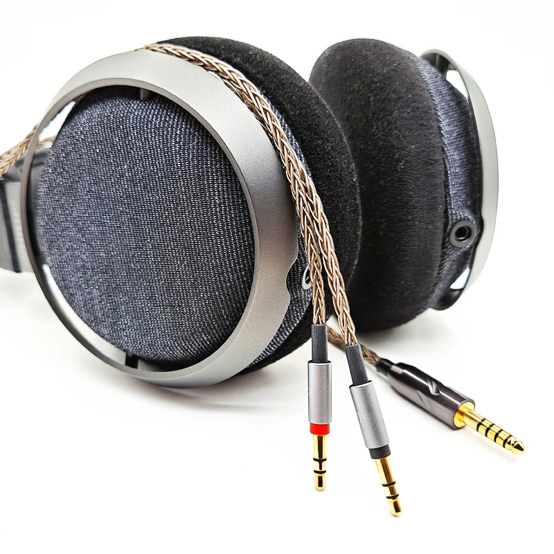 6N หูฟังสาย OCC สายสัญญาณเสียง2.5มม./4.4มม.Balance สำหรับ Philips Fidelio X3 /FiiO Mp3 99% 9997คริสตัลเดี่ยวสายทองแดง