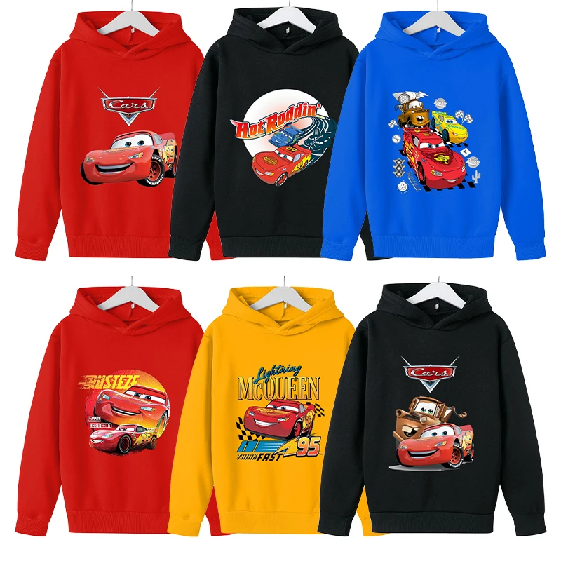 

Lightning McQueen Childern's Thicken Hoodie Sweatshirts Cars Disney Movie Cartoon Kids Warm Long Sleeve Hooded Clothes Pullovers