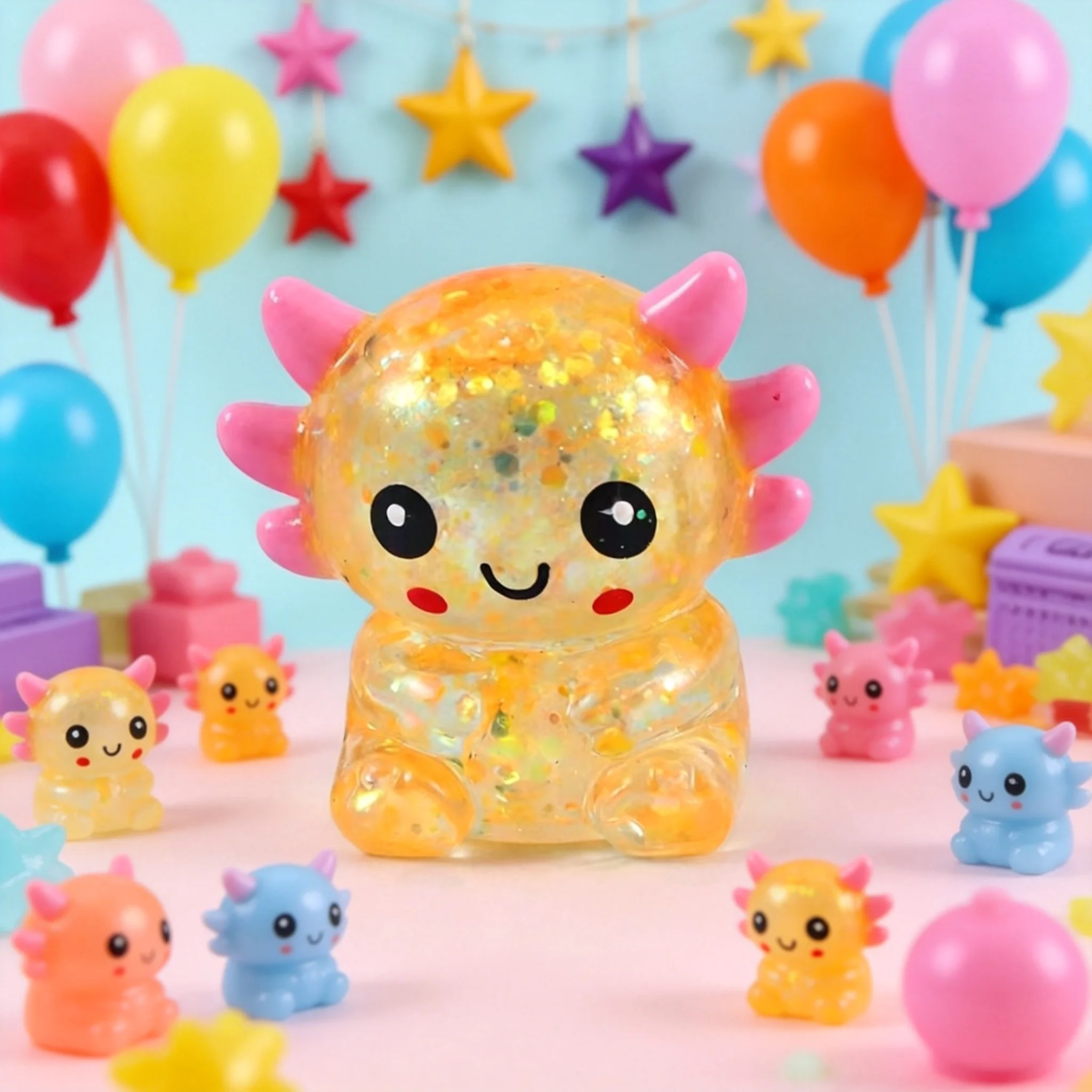 

Transparent Sparkling Powder Pony Pinch Music Cartoon Animal Soft Rubber Stress Relief Toy Girl Heart Sparkling Film Release Stress Relief Small Ornament