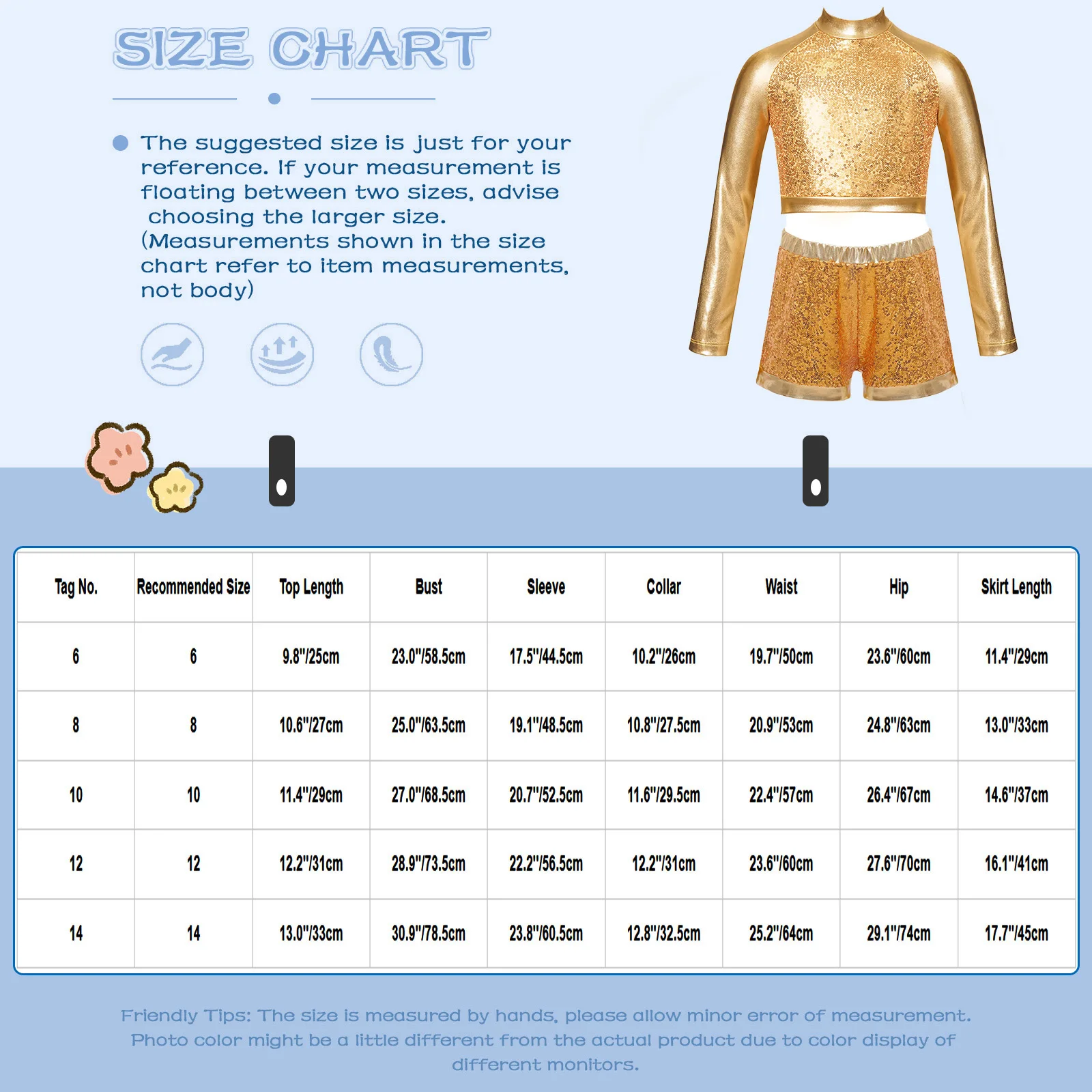 أطفال بنات الجاز ملابس الرقص قطعتين لامعة الترتر Dancewear طويلة الأكمام المحاصيل الأعلى + مجموعة تي شيرتات قصيرة للأطفال أداء ملابس تنكرية للحفلات