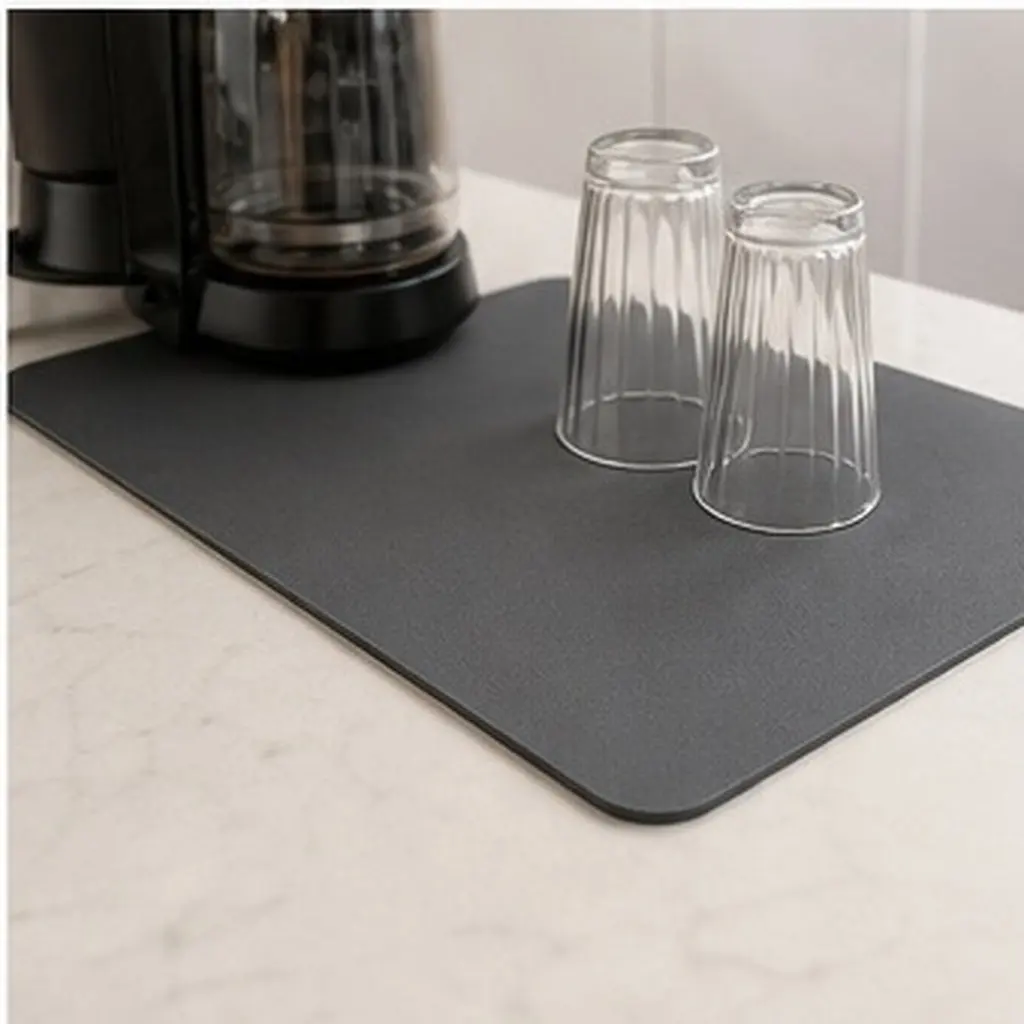 Absorbent Kitchen Drying Mat with Rubber Backing – Dish & Coffee Machine Water Absorbing Pad