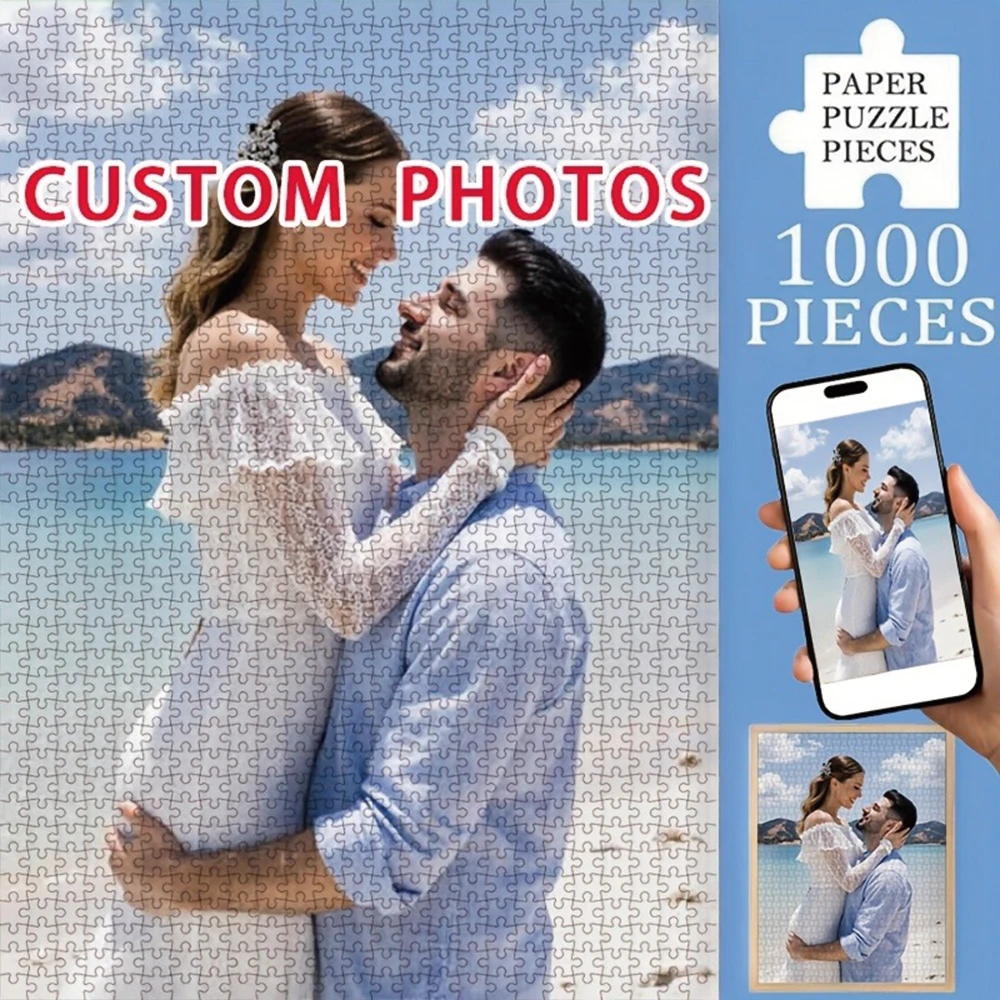 35/300/500/1019 Stück Personalisiertes Foto-Puzzle mit Paarbildern, Geschenk für Weihnachten, Valentinstag, Jahrestag