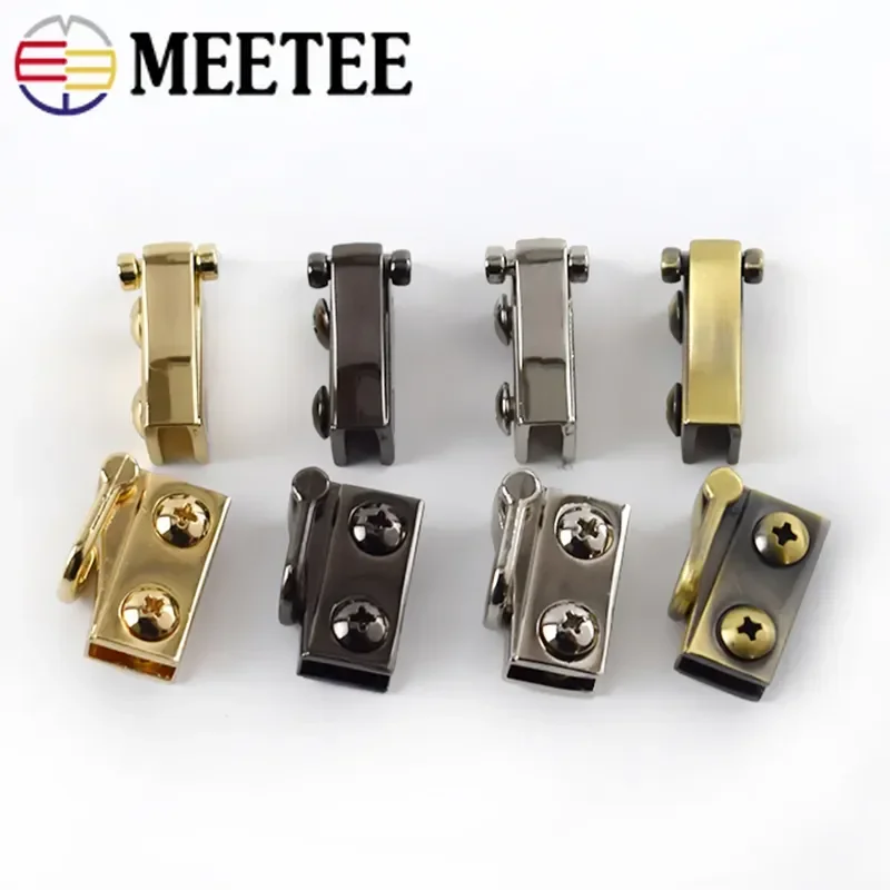 2Pairs Meetee Metal Clip Buckle Handbag Strap Side Hanger Clasp Hook Bag Chain D Ring Connect Carabiner Leather Sewing Accessory