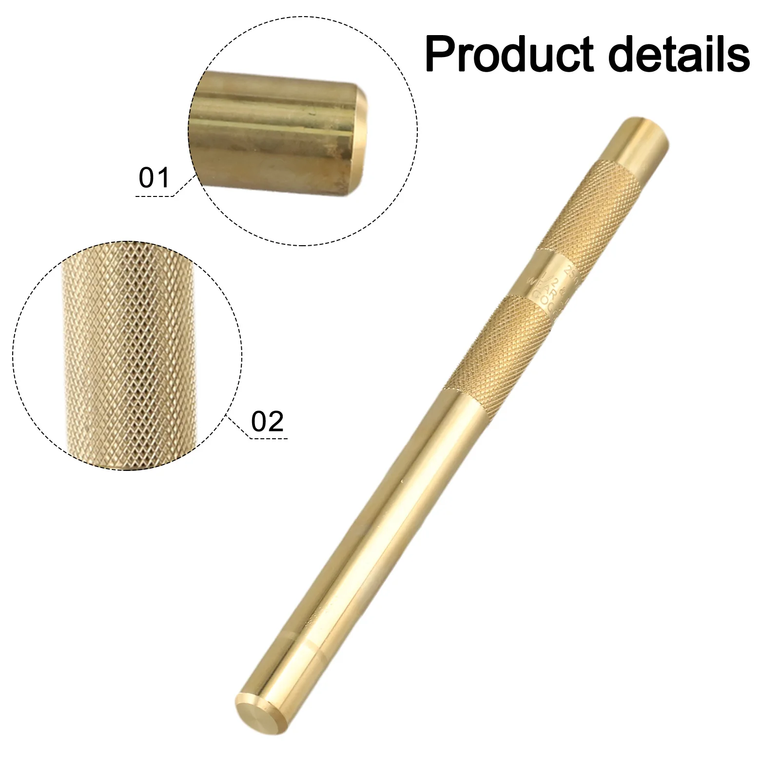 3pcs Brass Drift Punch For Manufacturing Auto Repair Woodworking Mining Home Improvement 3/4 1/2 3/8 Inch Hand Tool Punches