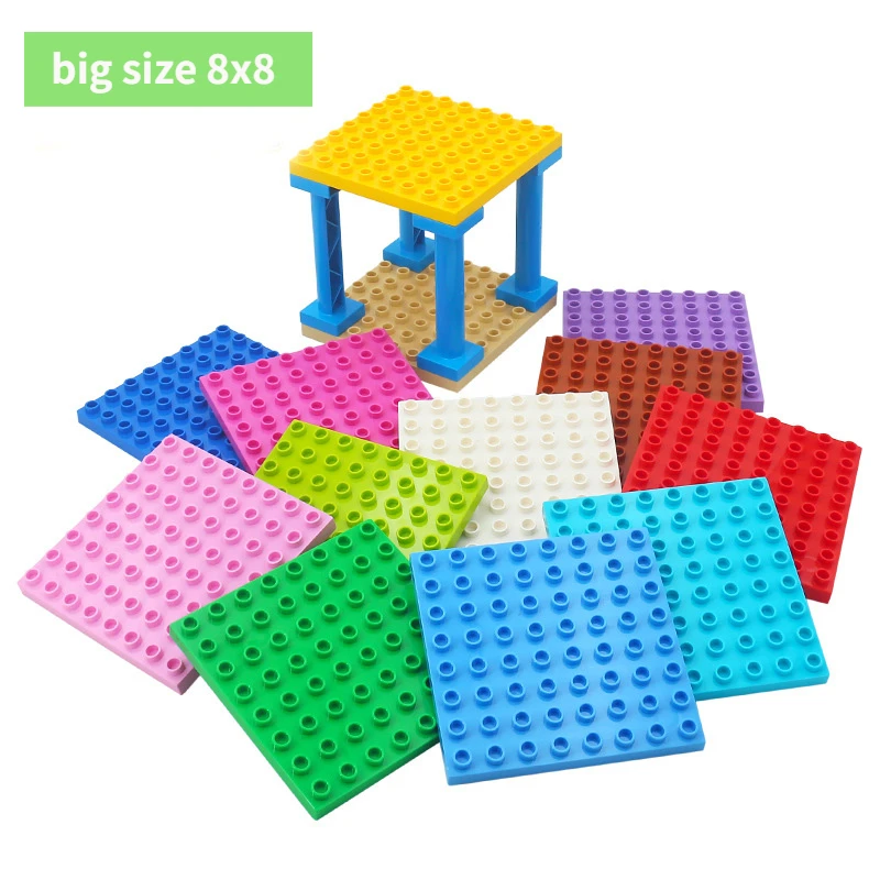 8x8 Dots  Building Blocks BasePlates for Big Size Bricks Plate Assembly Brick Base Plate Compatible with Lego Duplo Bricks