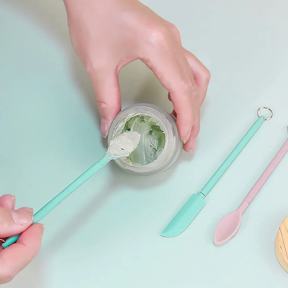 

1 set Mini Silicone Spatula Scraper Small Scoop Kitchen Jar Tool Telescopic Dessert Jam Cake Cream Stainless Steel