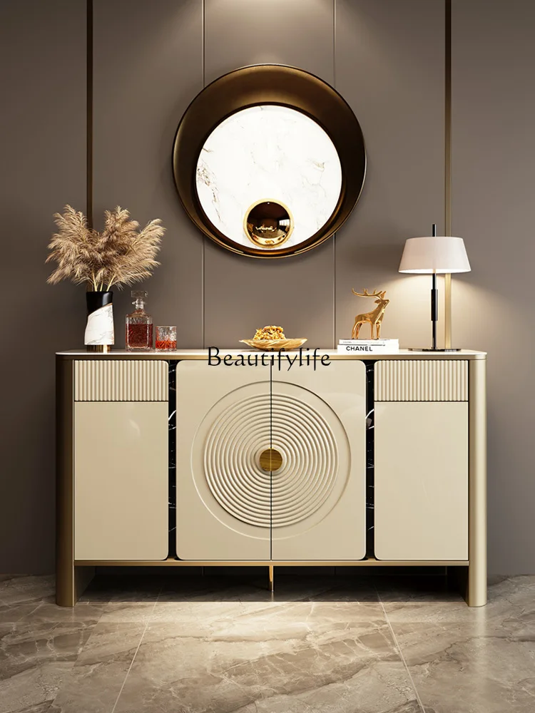 

Light luxury entrance Modern Italian side cabinet Entry door Slate locker