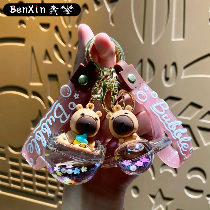 

Minso acrylic oil-impregnated keychain capybara pendant, keychain bag, hanging ornament, claw machine, small gift