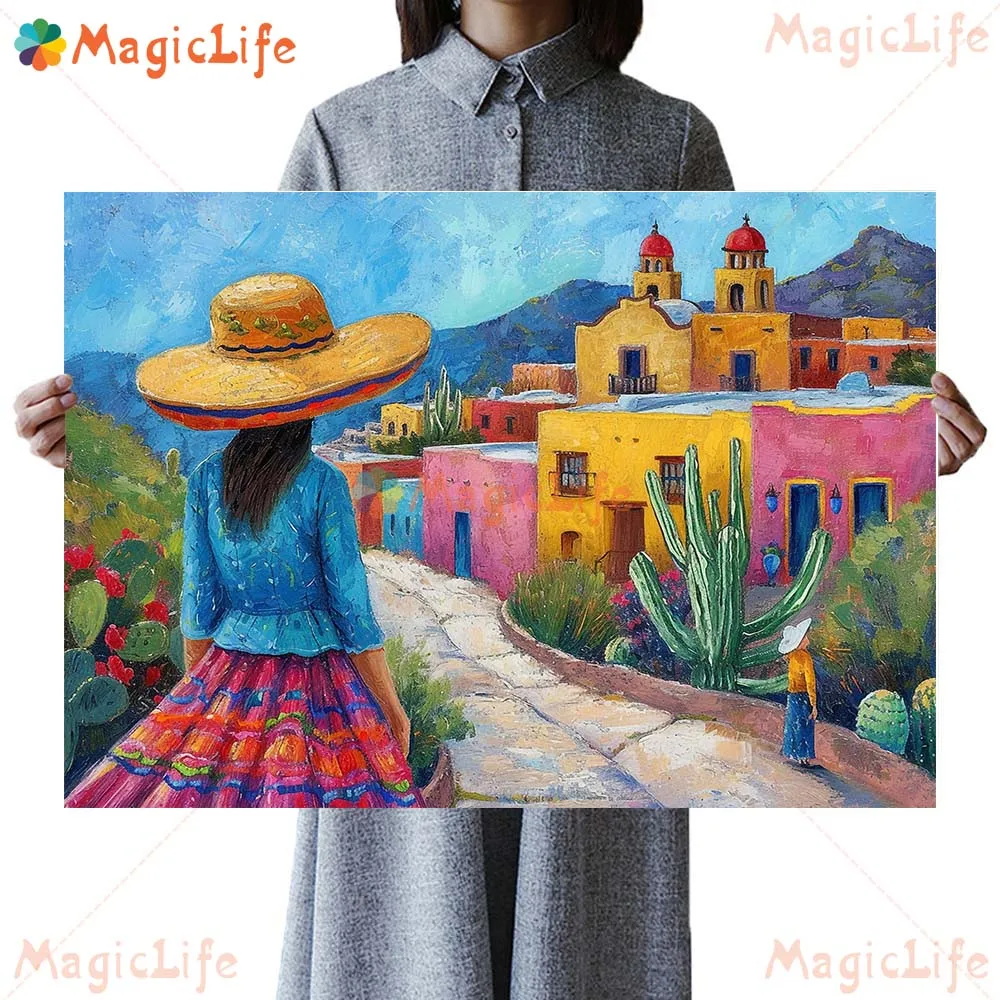 Mexico Market Poster Print Fruit Harvest Mexican Cinco de Mayo Wall Pictures For Living Room Wall Art Canvas Painting Unframed