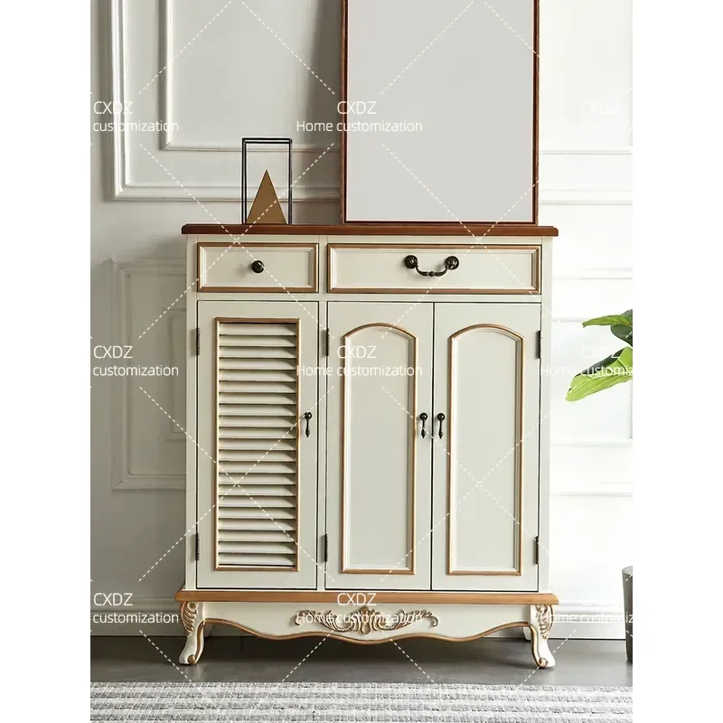 Multi-functional Shoe Cabinet Art Entrance Storage Unit for Home Entryway Living Room Opposite Door Organizer
