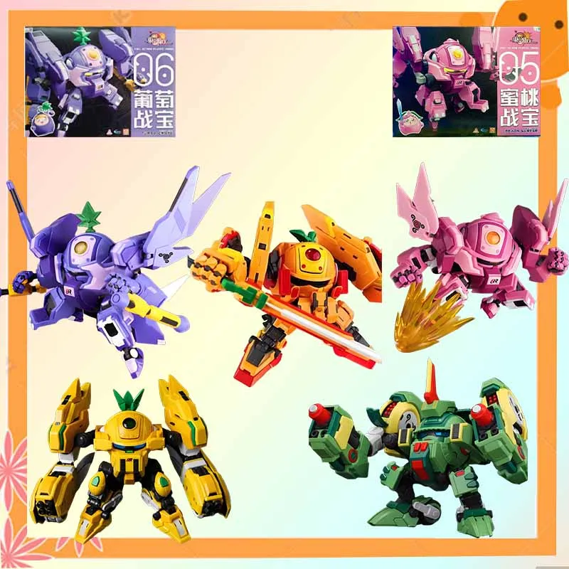 

FRUITY ROBO Original MANDARINE BERSERKER BERRY HUNTER PINEAPPLE SLASHER APPLE TWIN GUN Turbo Grape Anime Action Figure Assembly