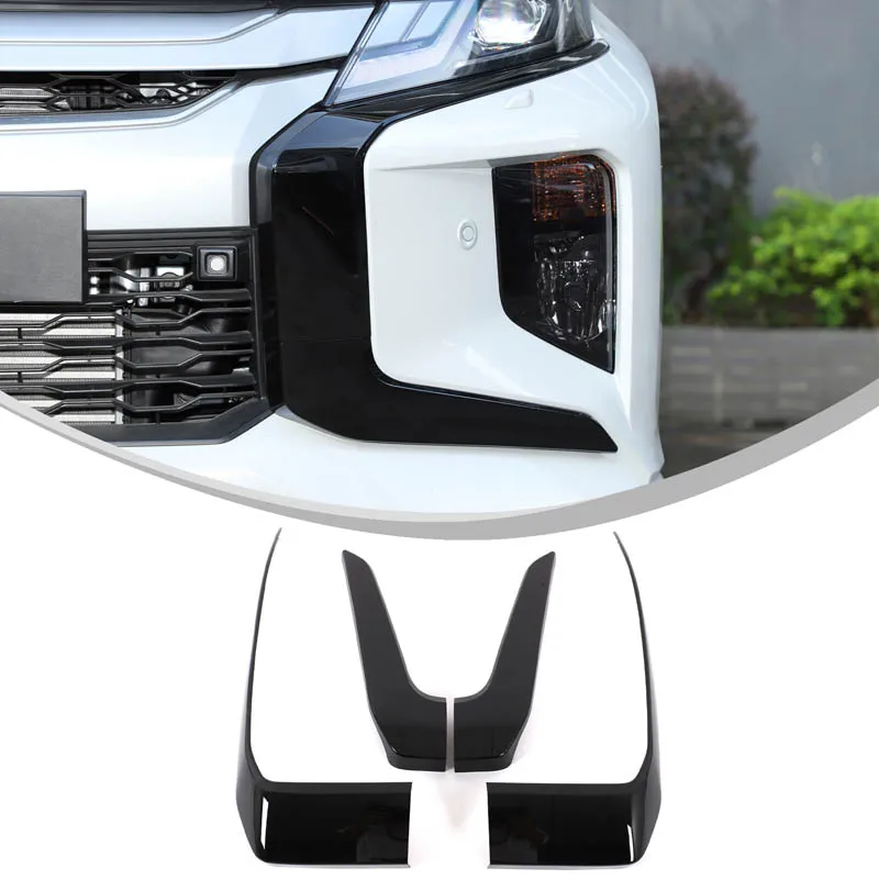 

For Mitsubishi Triton L200 2015-2023 ABS Car Side Front Bumper Trim Strips Cover Sticker Auto External Accessories