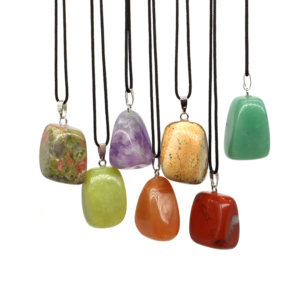 

5pcs/Set Irregular Natural Tumbled Stone Pendant Amethyst Reiki Healing Crystals Gemstone Jewelry Making Necklace Lots Wholesale