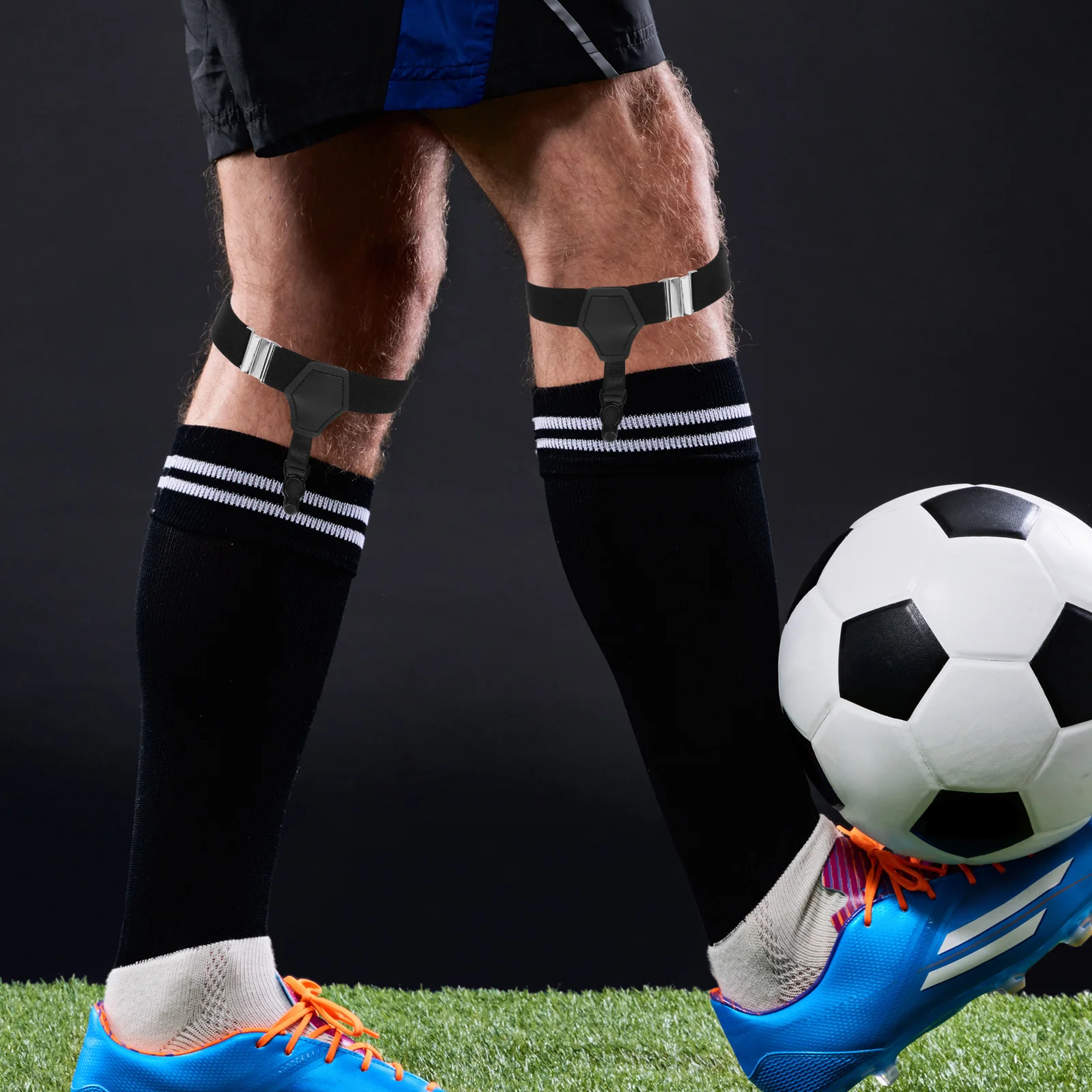 

2Pcs AntiSlip Garter Belts Sock Holders Short Stays for Men Shirt Cuff Clips Secure Fasteners Universal Braces