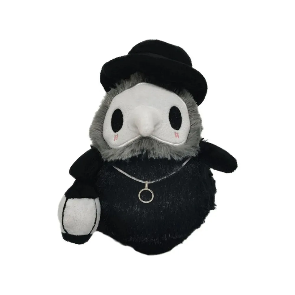 Plague Doctor Doll Black Ghost Cute Stuffed Plush Doll Halloween Skull Reaper Cushion Decoration Children\'s Holiday Gift