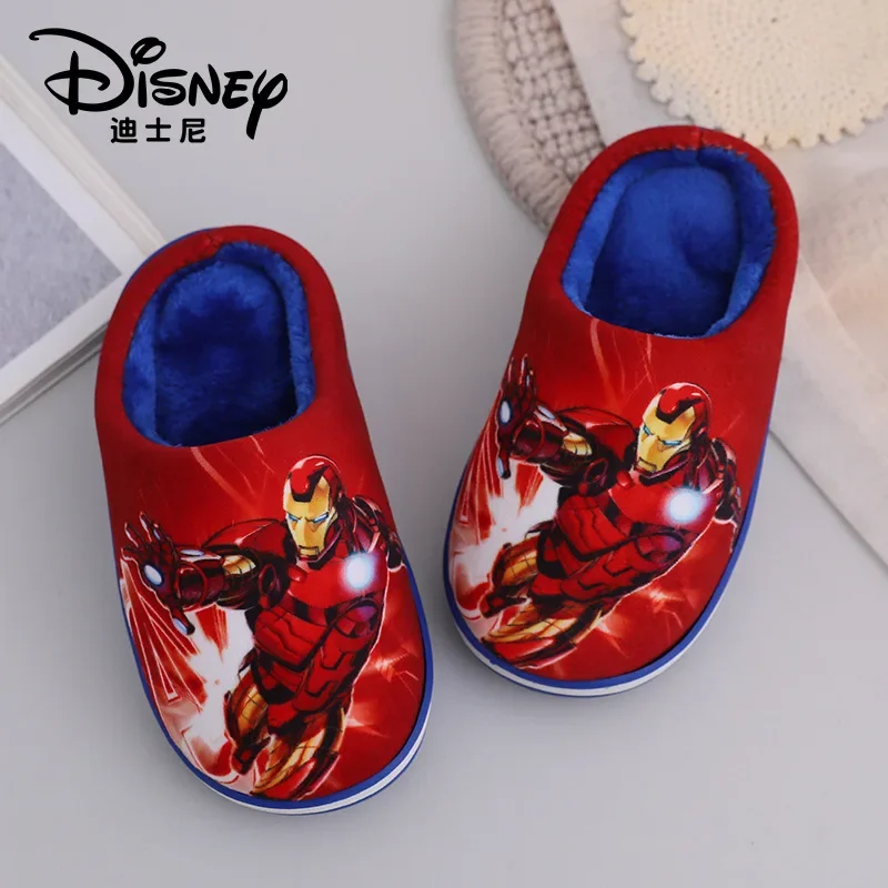 Autumn Winter Baby Boy Cotton Slipper Children Cartoon Spiderman Avenger Captain America Kid Girl Warm Home Indoor Bedroom Shoes