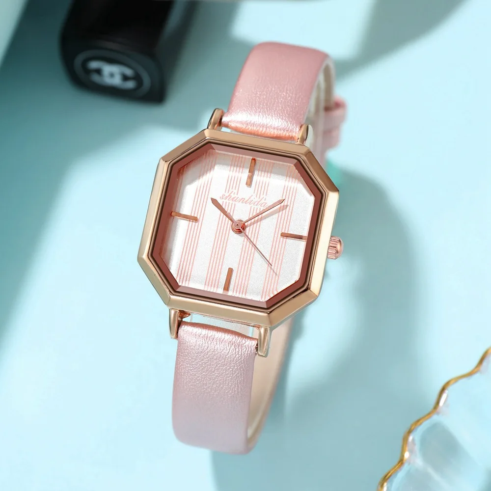 Montre à Quartz avec bracelet en cuir pour femmes, Simple, élégant, mignon, cadeau, livraison gratuite