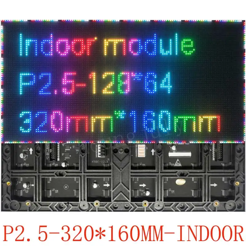 P2.5 Indoor LED Display  Module Board 128x64 Pixels High Resolution 1/32 Scan Sign Advertising Screen Computer Phone Control