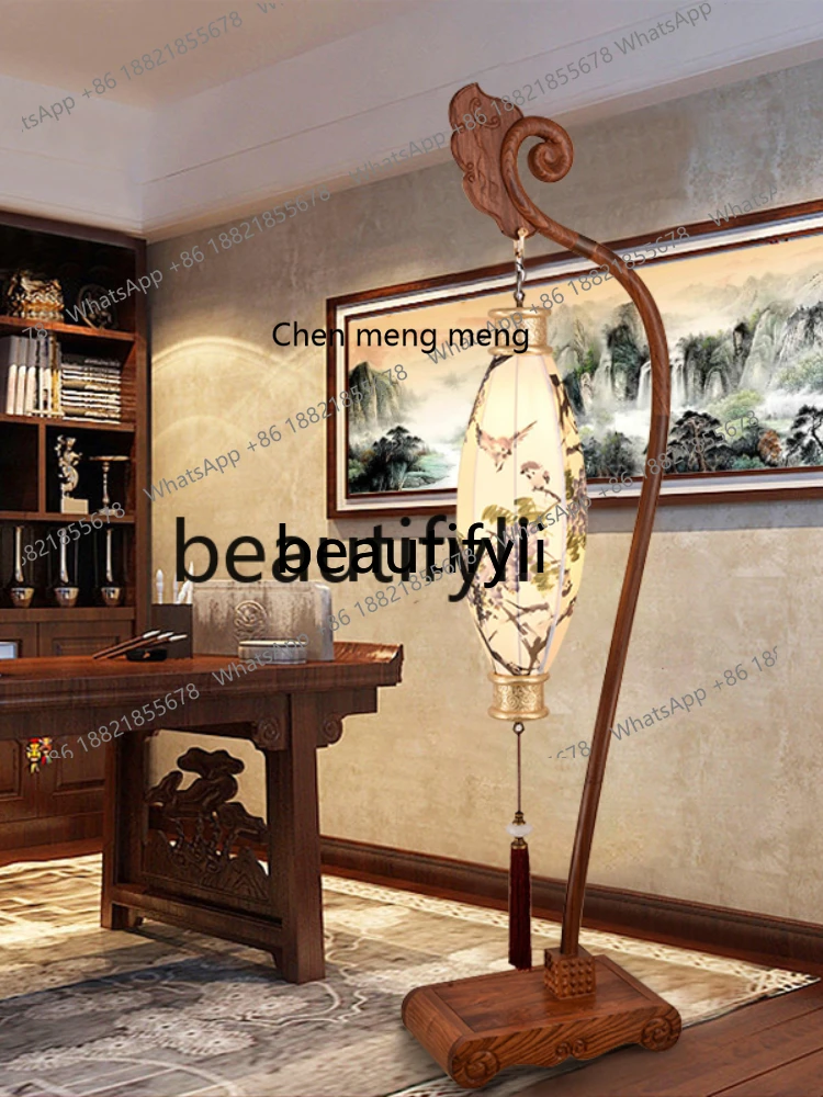 النمط الصيني الجديد، دراسة غرفة النوم العتيقة، غرفة المعيشة على الطراز الصيني، المصابيح بجوار الأريكة H #2
