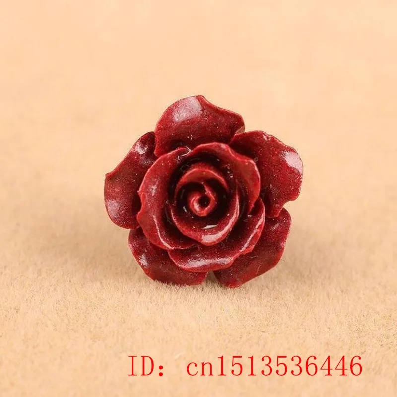 10pc Fashion Cinnabar Jade 12mm Rose Flower Beads DIY Earrings Bracelets Jewellery Chinese Healing Women Luck Gift Sweater Chain view 3