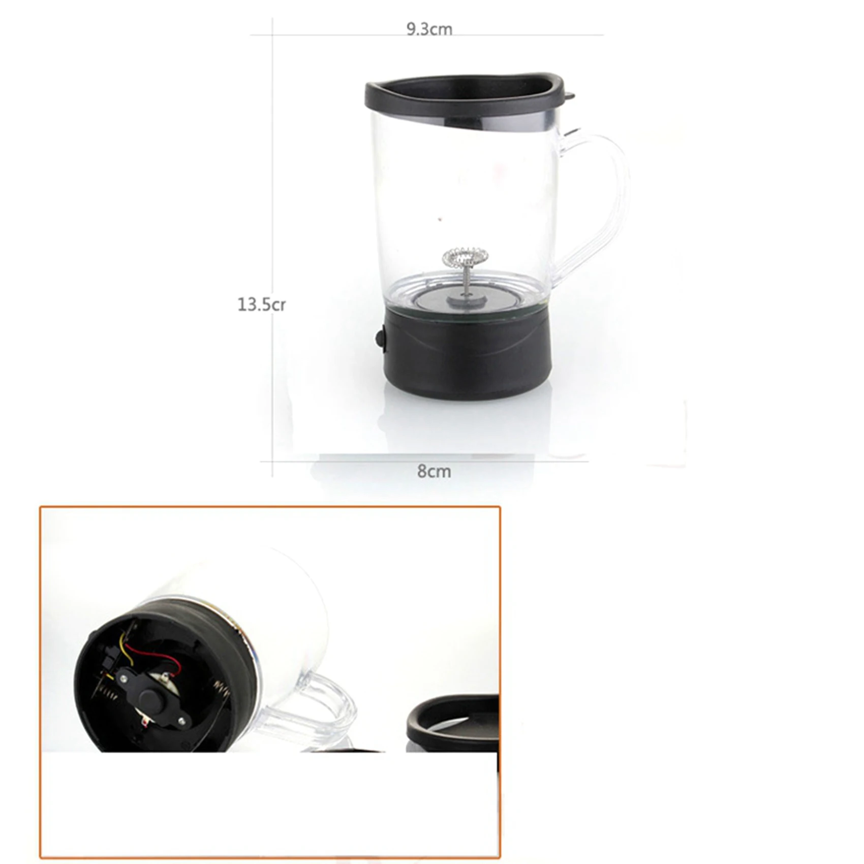 2X Portable Milk Frother Milk Cappuccino Frother Milk Blender Blender Battery Milk Frother Cup Electric