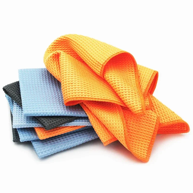 Mikrofaser-Waffeltuch für Autowäsche, Auto-Reinigungstuch, Schnelltrocknend, für Auto- und Haushaltspflege, Zubehör 40x40cm
