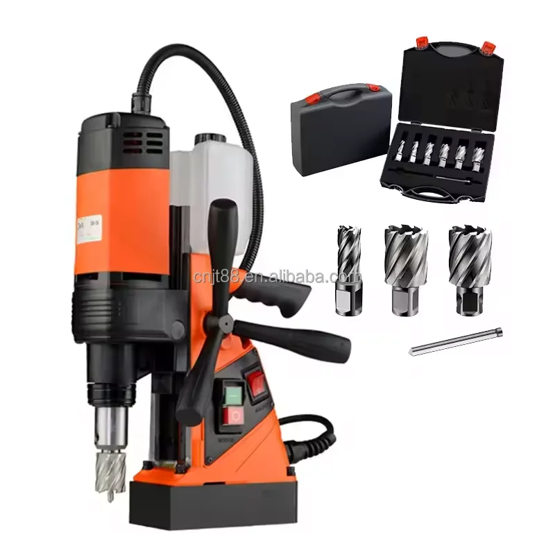 Portable small industrial electromagnetic drilling machine Powerful adjustable speed 220V motor Gear drilling core components