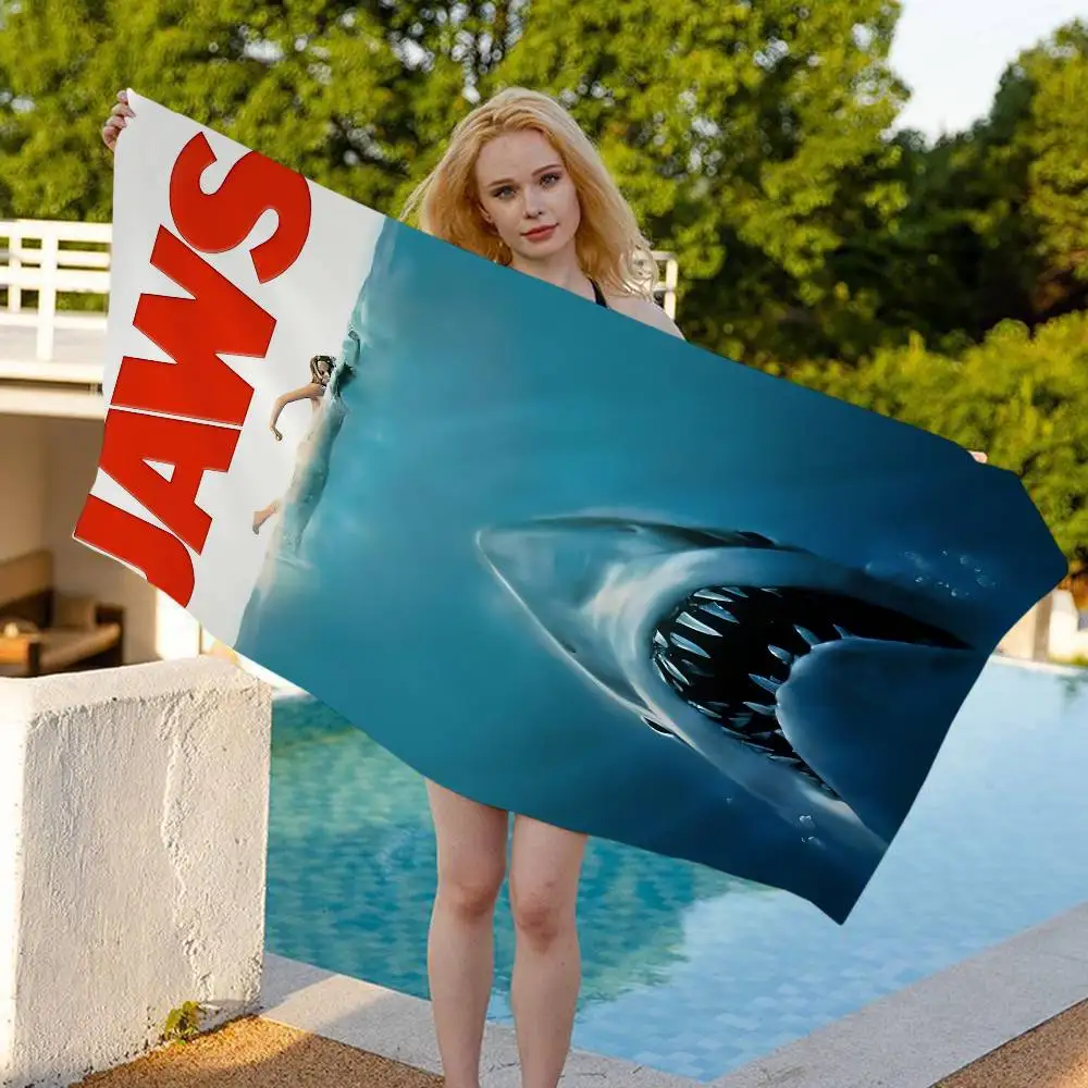 Film J-JAWS Classic Movie Bath Towel Microfiber Soft Water Absorbing Breathable For Girl Kids Decorative Cartoon Beach Towel